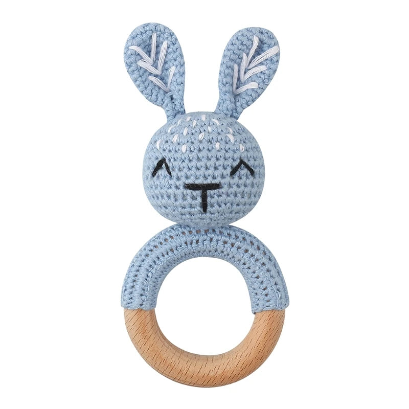 1Pc Baby Wooden Teether Crochet Rattle Toy BPA Free Rattle Baby Mobile Gym Newborn Stroller Educational Toys Dropshipping