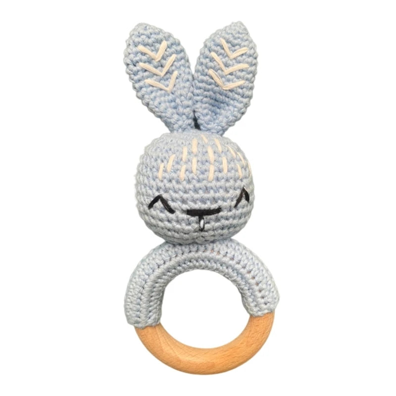 1Pc Baby Wooden Teether Crochet Rattle Toy BPA Free Rattle Baby Mobile Gym Newborn Stroller Educational Toys Dropshipping