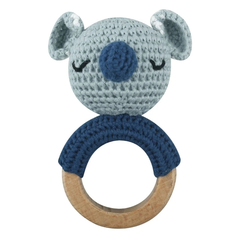1Pc Baby Wooden Teether Crochet Rattle Toy BPA Free Rattle Baby Mobile Gym Newborn Stroller Educational Toys Dropshipping