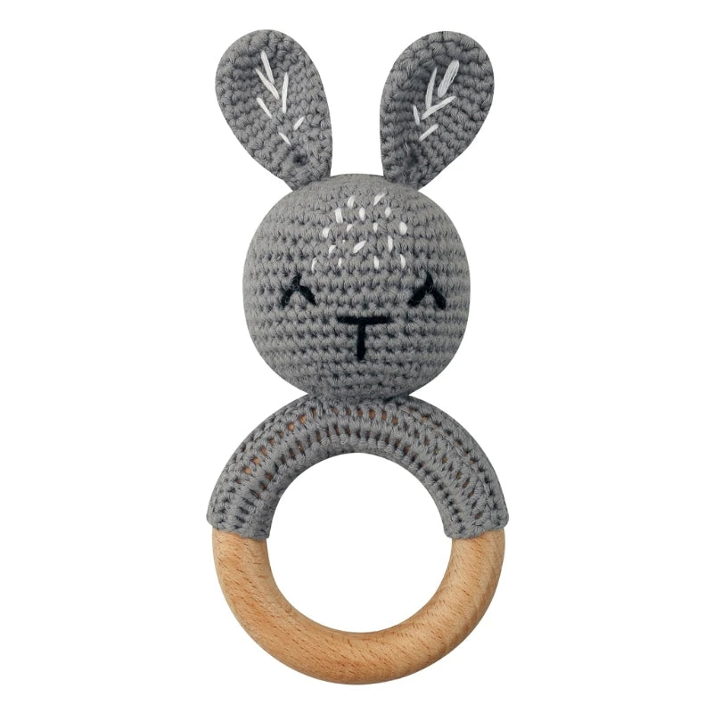 1Pc Baby Wooden Teether Crochet Rattle Toy BPA Free Rattle Baby Mobile Gym Newborn Stroller Educational Toys Dropshipping