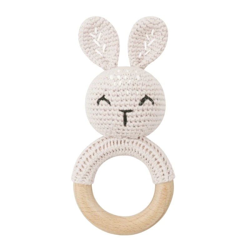 1Pc Baby Wooden Teether Crochet Rattle Toy BPA Free Rattle Baby Mobile Gym Newborn Stroller Educational Toys Dropshipping