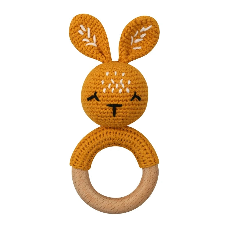1Pc Baby Wooden Teether Crochet Rattle Toy BPA Free Rattle Baby Mobile Gym Newborn Stroller Educational Toys Dropshipping