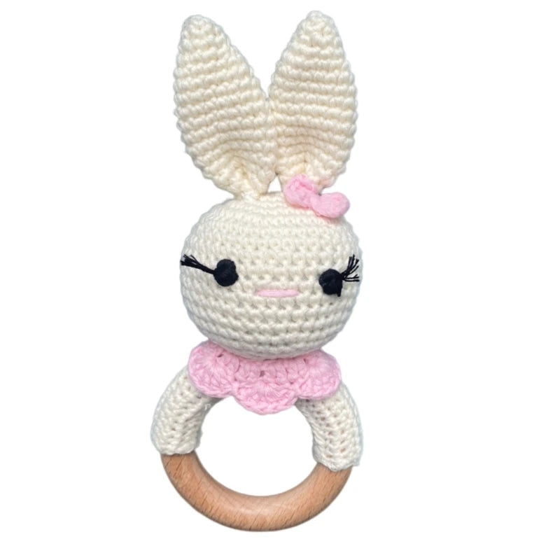 1Pc Baby Wooden Teether Crochet Rattle Toy BPA Free Rattle Baby Mobile Gym Newborn Stroller Educational Toys Dropshipping