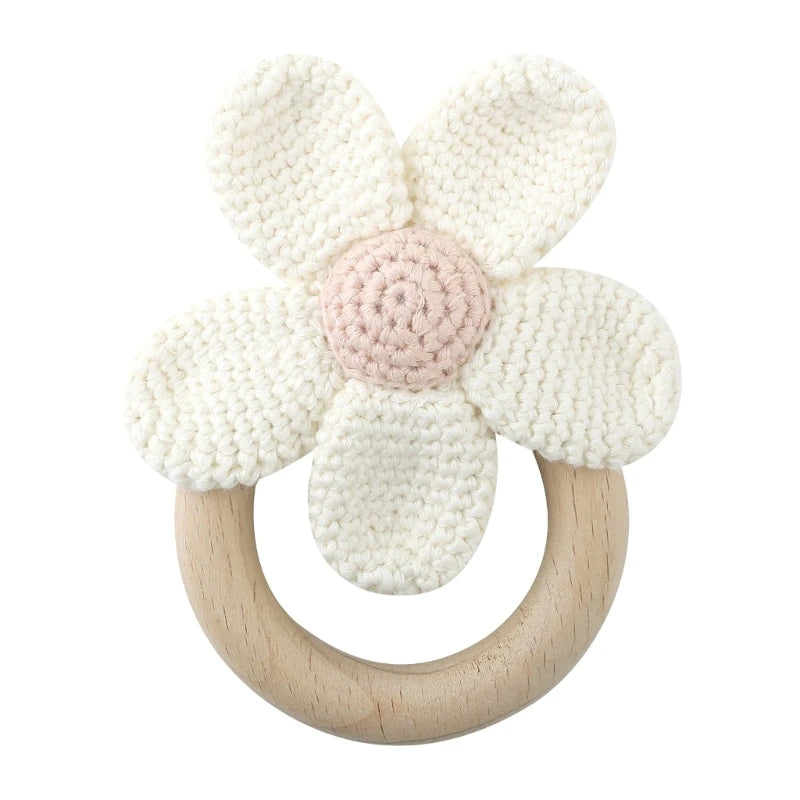 1Pc Baby Wooden Teether Crochet Rattle Toy BPA Free Rattle Baby Mobile Gym Newborn Stroller Educational Toys Dropshipping