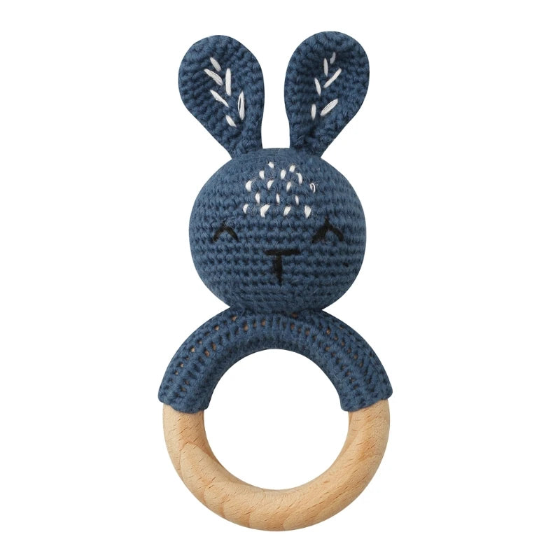 1Pc Baby Wooden Teether Crochet Rattle Toy BPA Free Rattle Baby Mobile Gym Newborn Stroller Educational Toys Dropshipping
