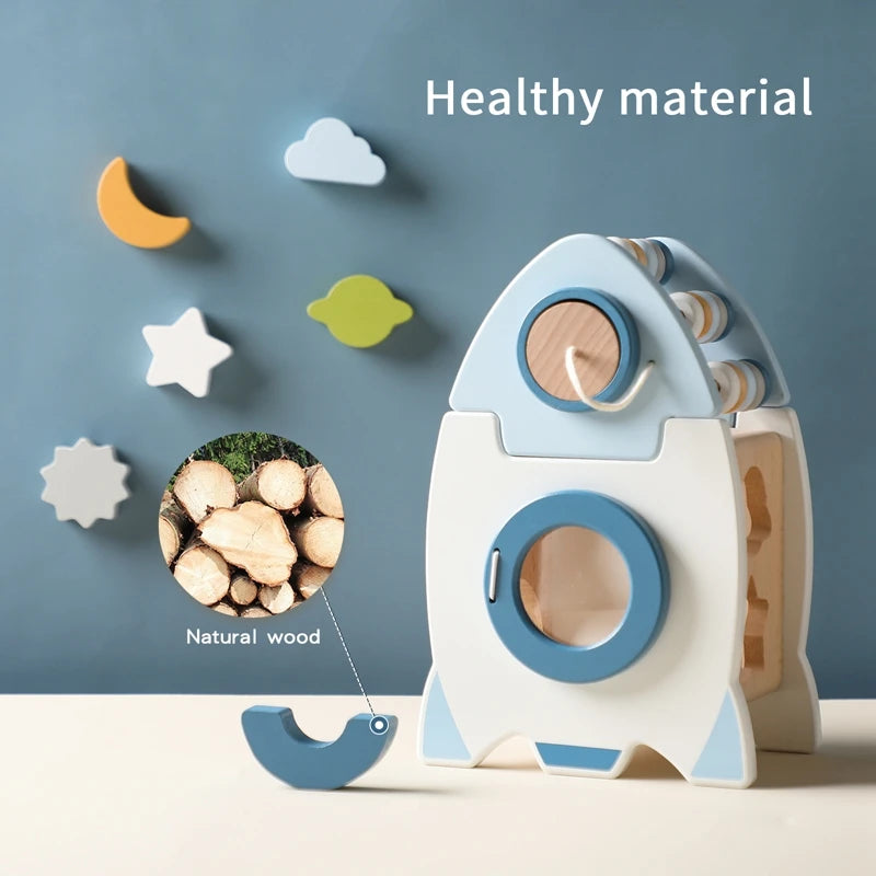 Wooden Montessori Castle and Rocket