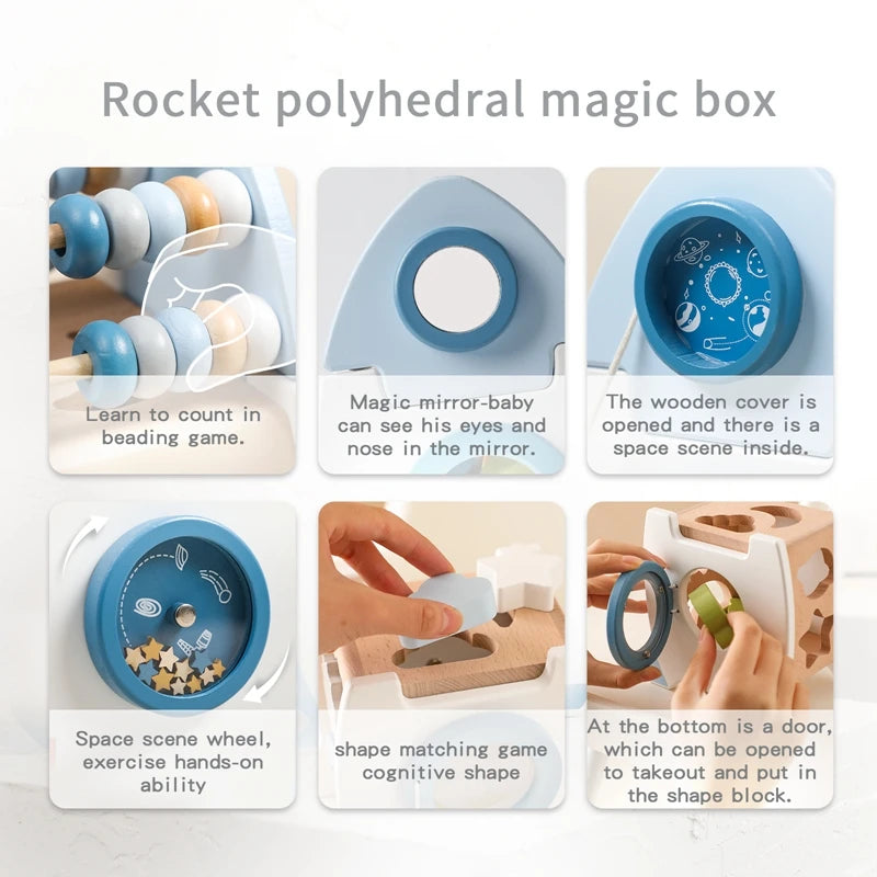 Wooden Montessori Castle and Rocket