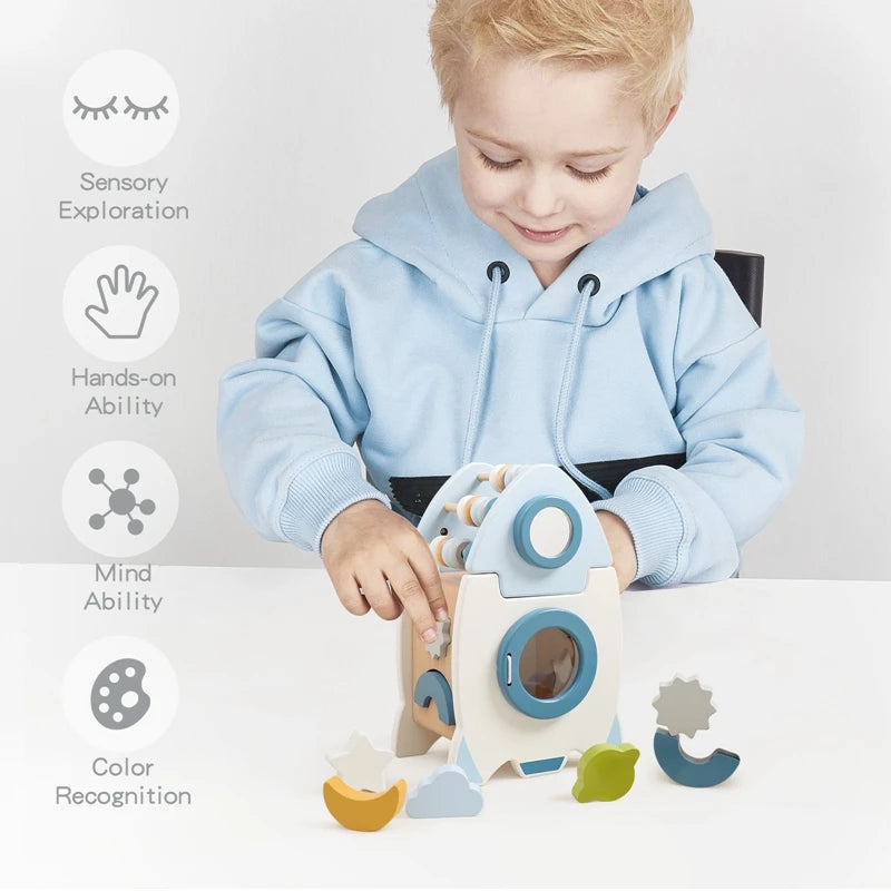 Wooden Montessori Castle and Rocket
