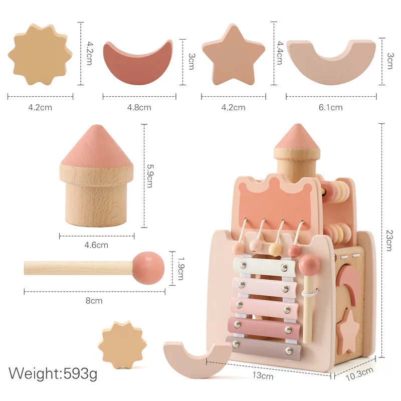 Wooden Montessori Castle and Rocket