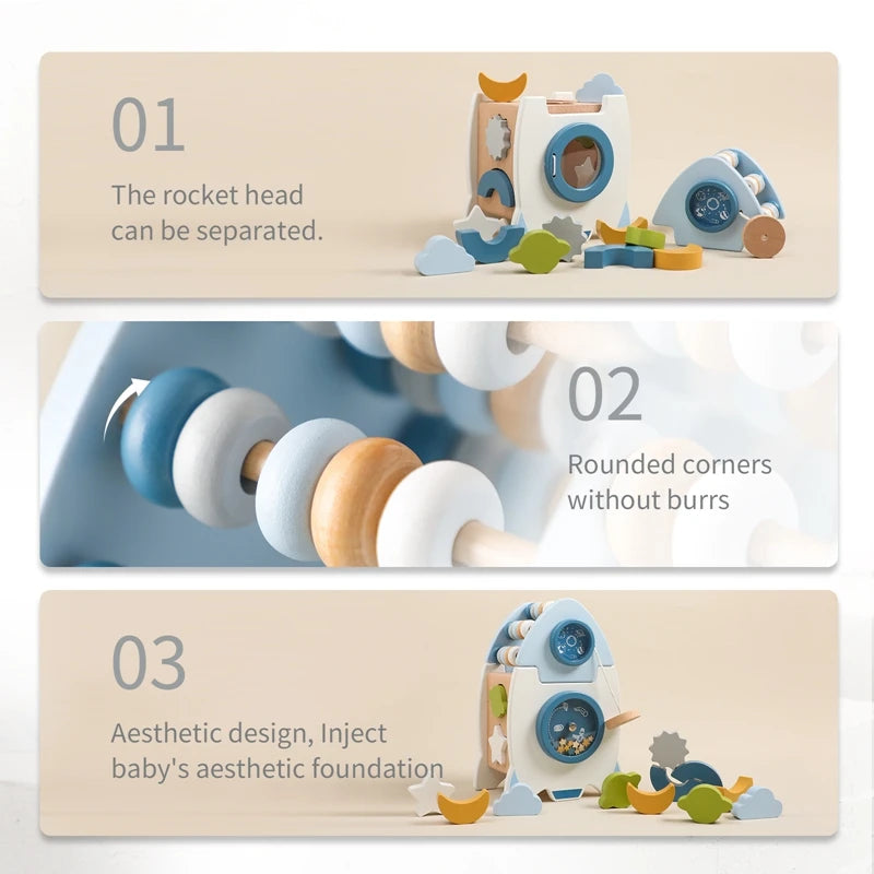 Wooden Montessori Castle and Rocket