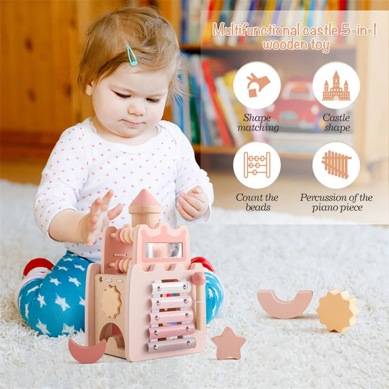 Wooden Montessori Castle and Rocket
