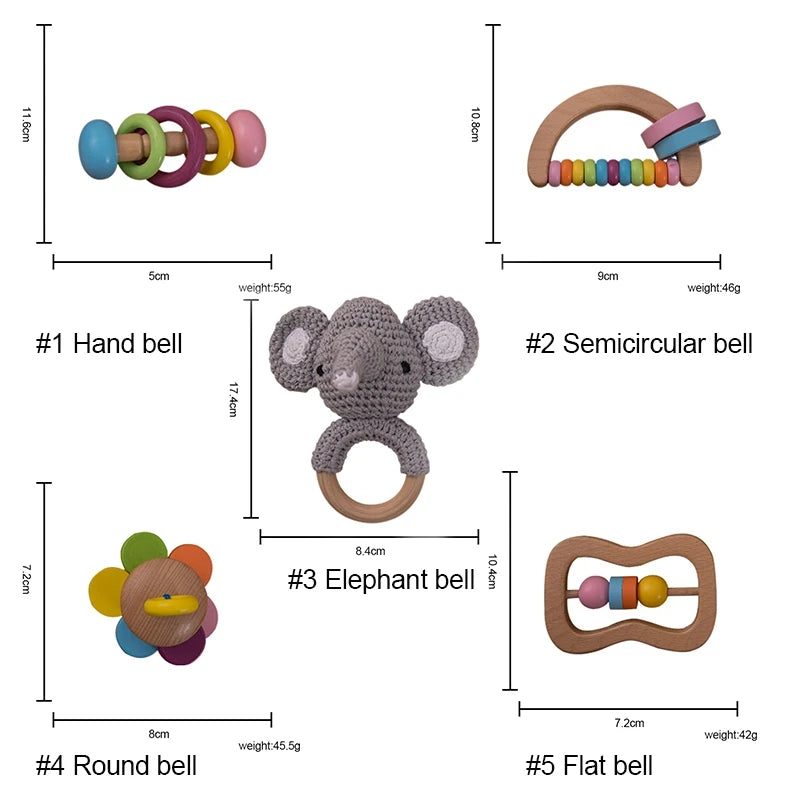 Wooden Crochet Rattle Toys