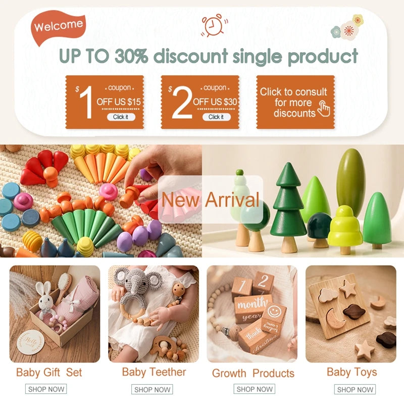 Wooden Crochet Rattle Toys