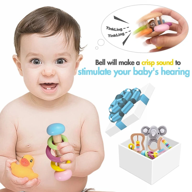 Wooden Crochet Rattle Toys