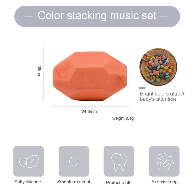 Wood Rainbow Stones Blocks