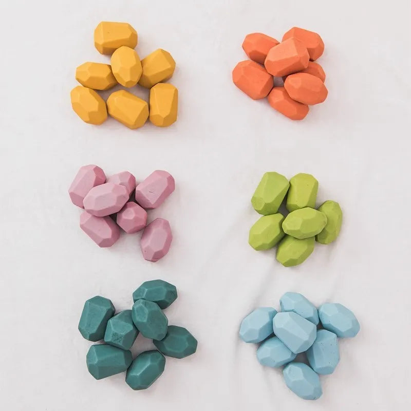 Wood Rainbow Stones Blocks