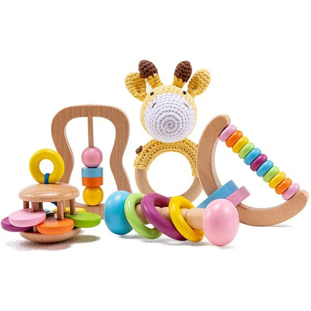 Wooden Crochet Rattle Toys