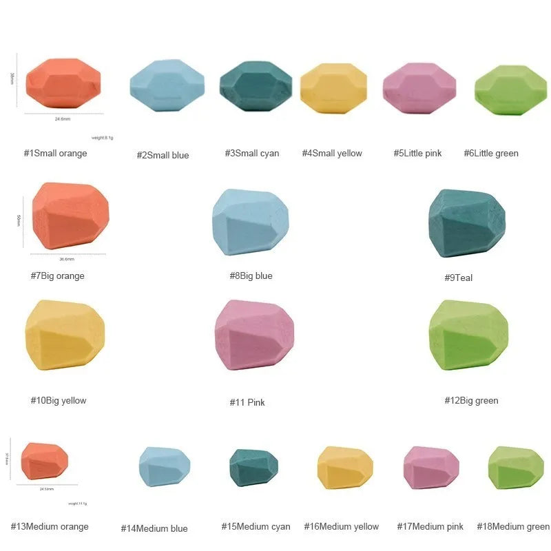 Wood Rainbow Stones Blocks