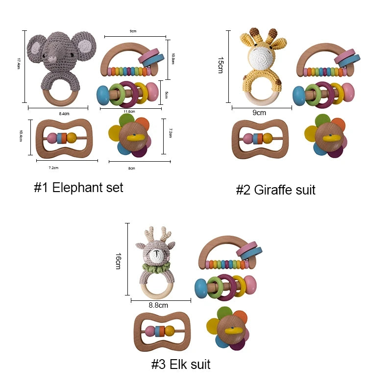 Wooden Crochet Rattle Toys