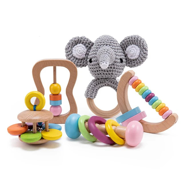 Wooden Crochet Rattle Toys