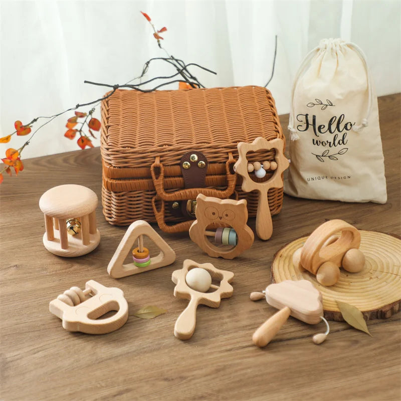 Wooden Crochet Rattle Toys