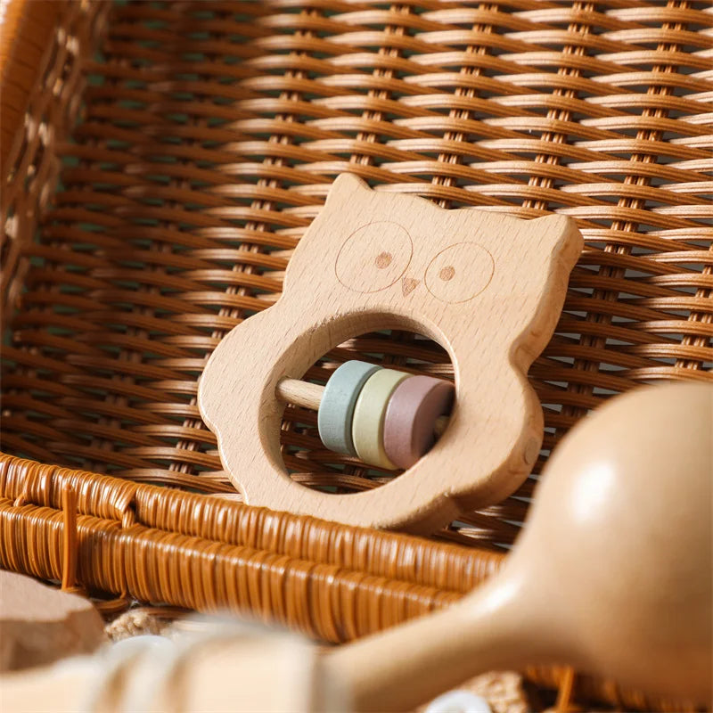 Wooden Crochet Rattle Toys