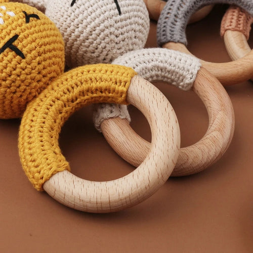 1Pc Baby Wooden Teether Crochet