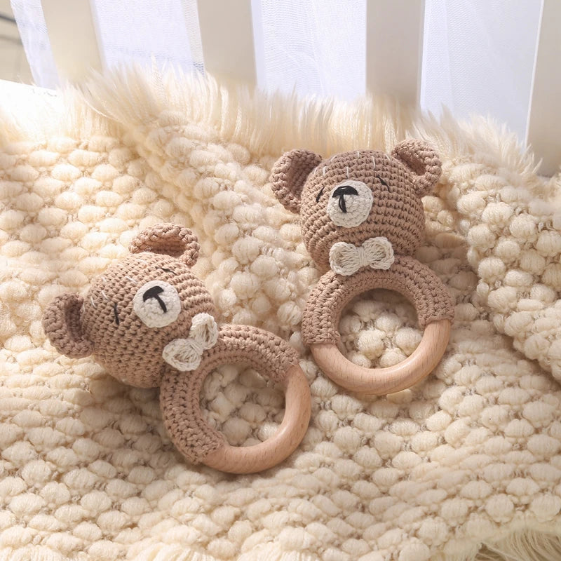 1PC Crochet Animal Rattle Toy