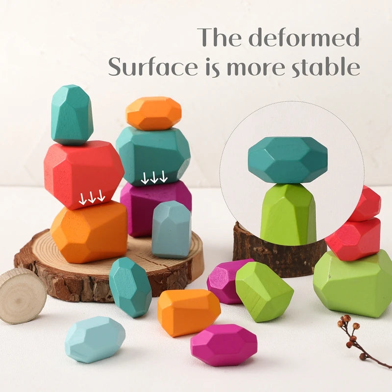 Wood Rainbow Stones Blocks