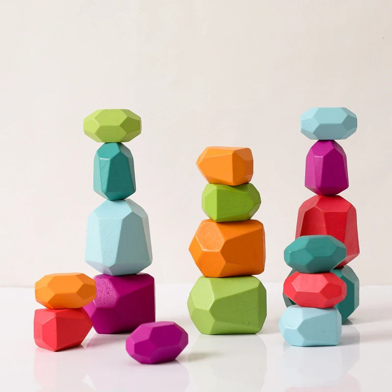 Wood Rainbow Stones Blocks