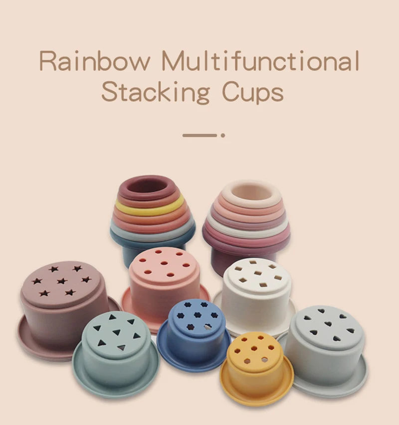 Silicone Stacking Cups Toys BPA Free
