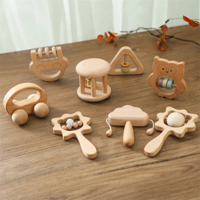 Wooden Crochet Rattle Toys