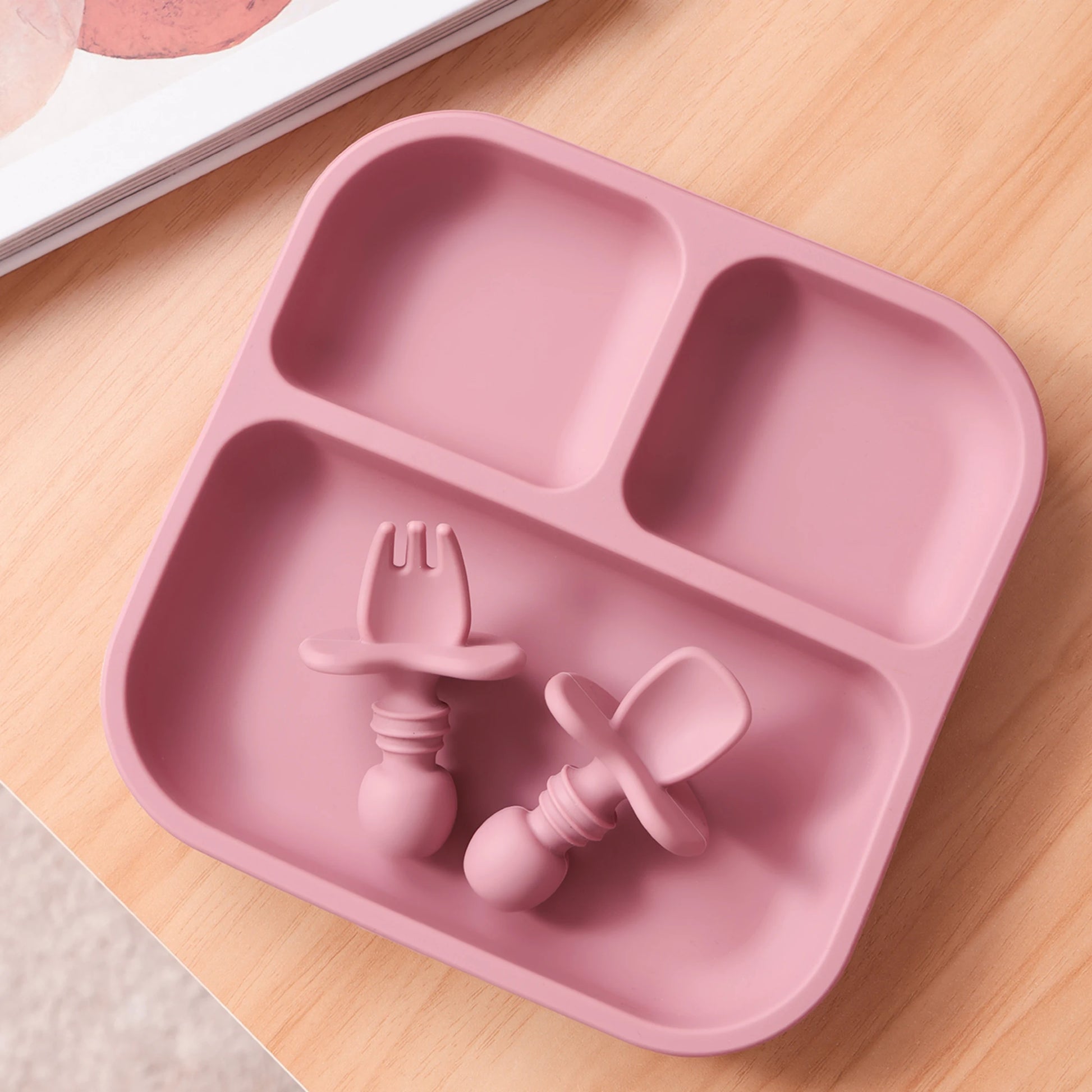 BPA Free Silicone Square Baby Feeding Set