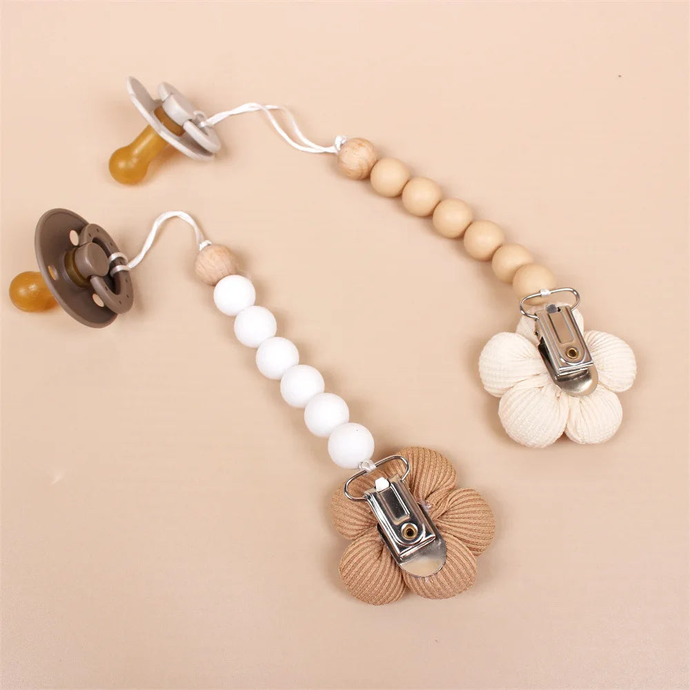 Flower Baby Pacifier Clip