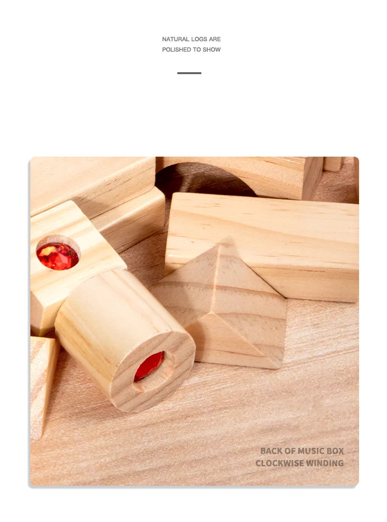Wooden Rainbow Gem Stacking Blocks