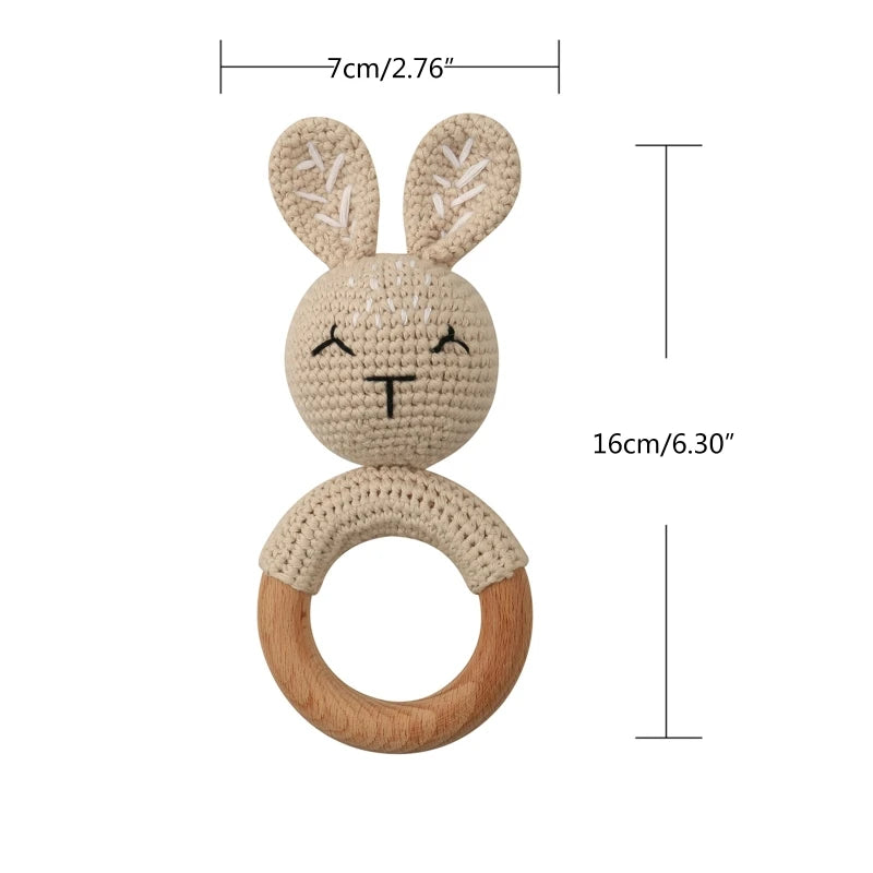 1Pc Baby Wooden Teether Crochet