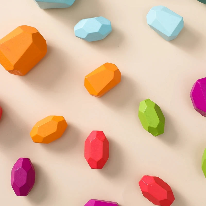 Wood Rainbow Stones Blocks