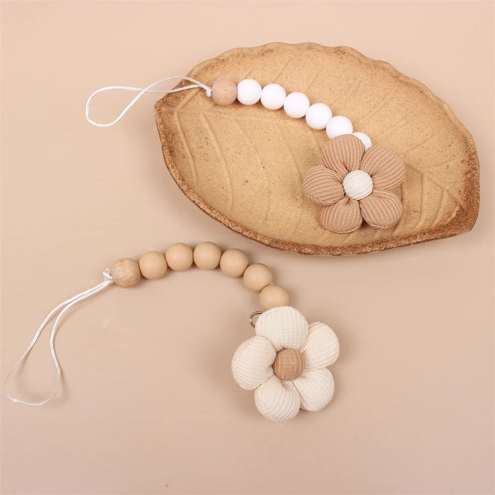 Flower Baby Pacifier Clip