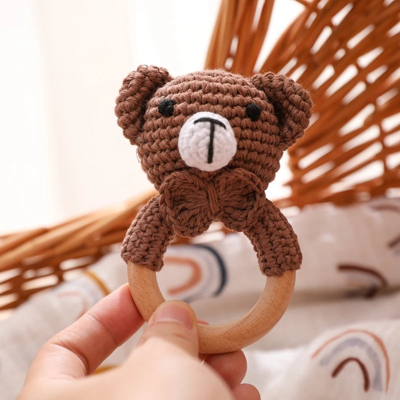 1PC Crochet Animal Rattle Toy