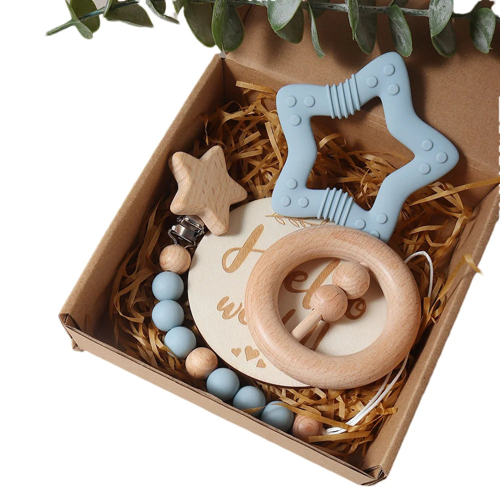 gift set silicone star teether