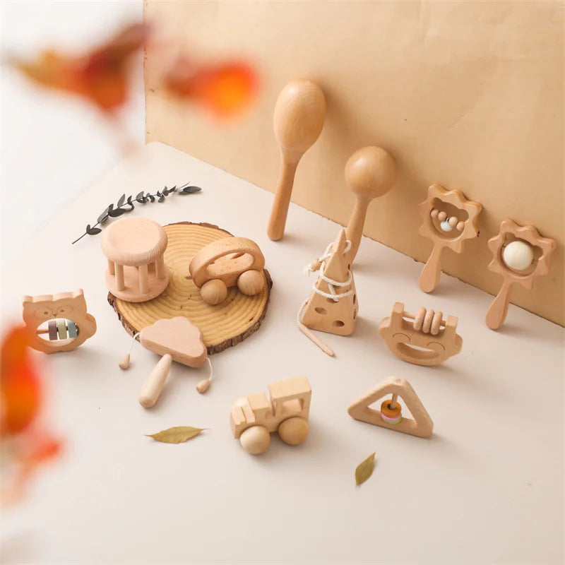 Wooden Crochet Rattle Toys
