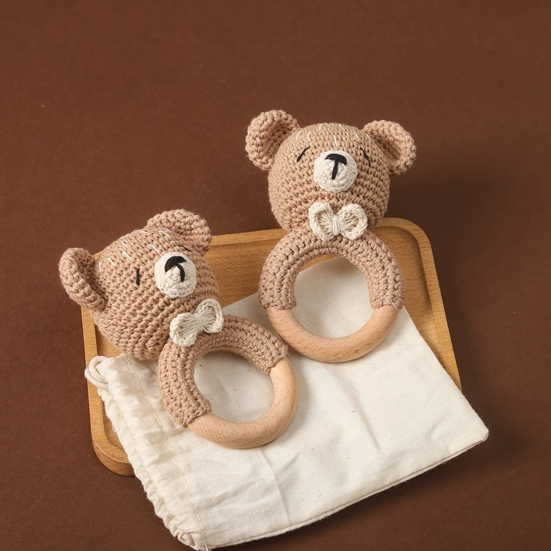 1PC Crochet Animal Rattle Toy