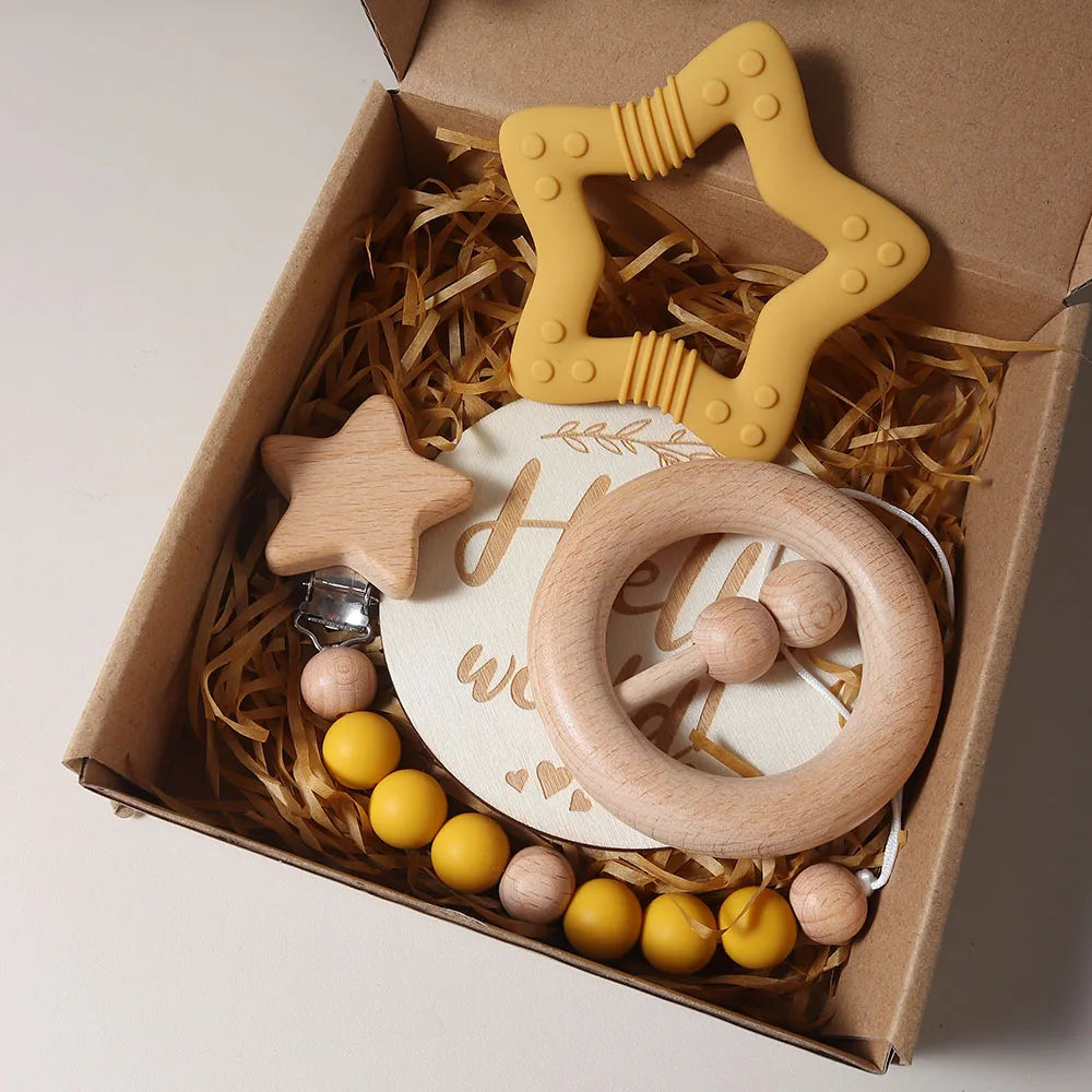 gift set silicone star teether