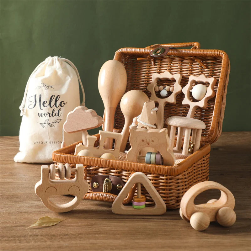 Wooden Crochet Rattle Toys