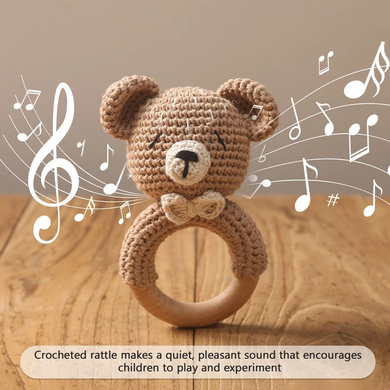 1PC Crochet Animal Rattle Toy