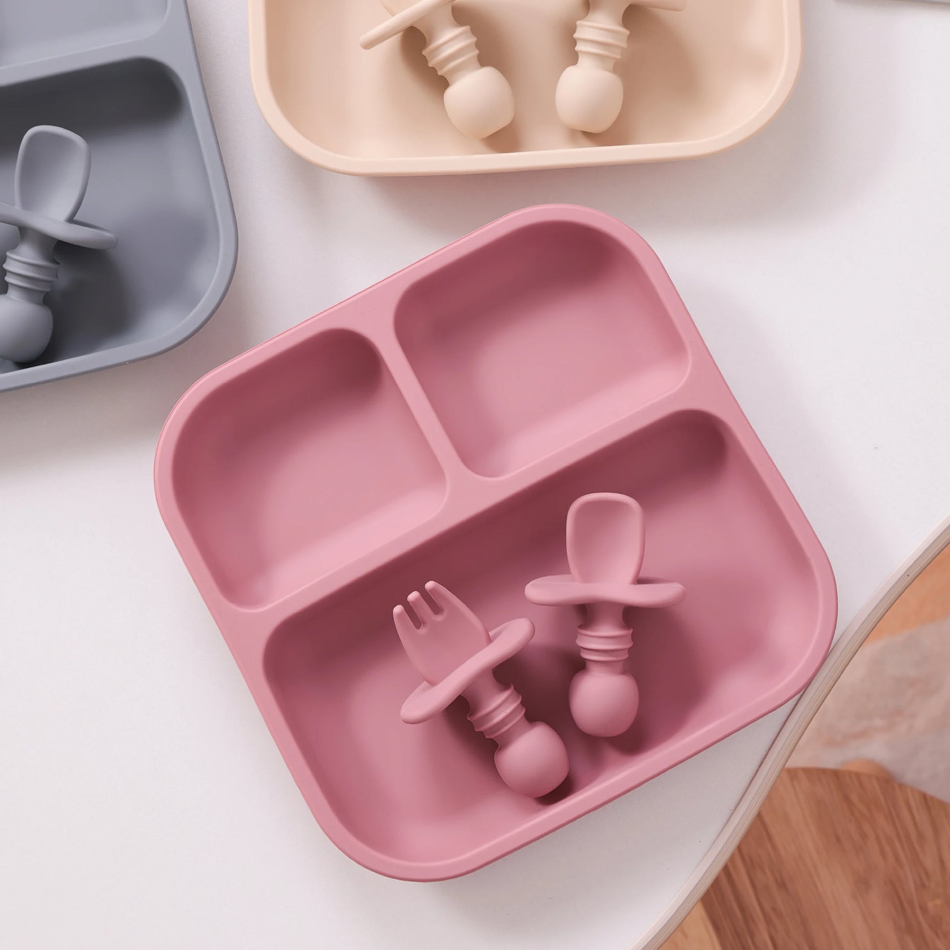 BPA Free Silicone Square Baby Feeding Set