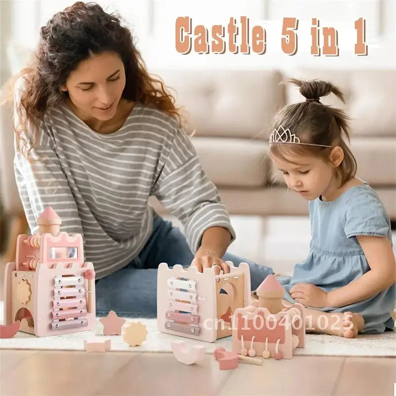 Wooden Montessori Castle and Rocket
