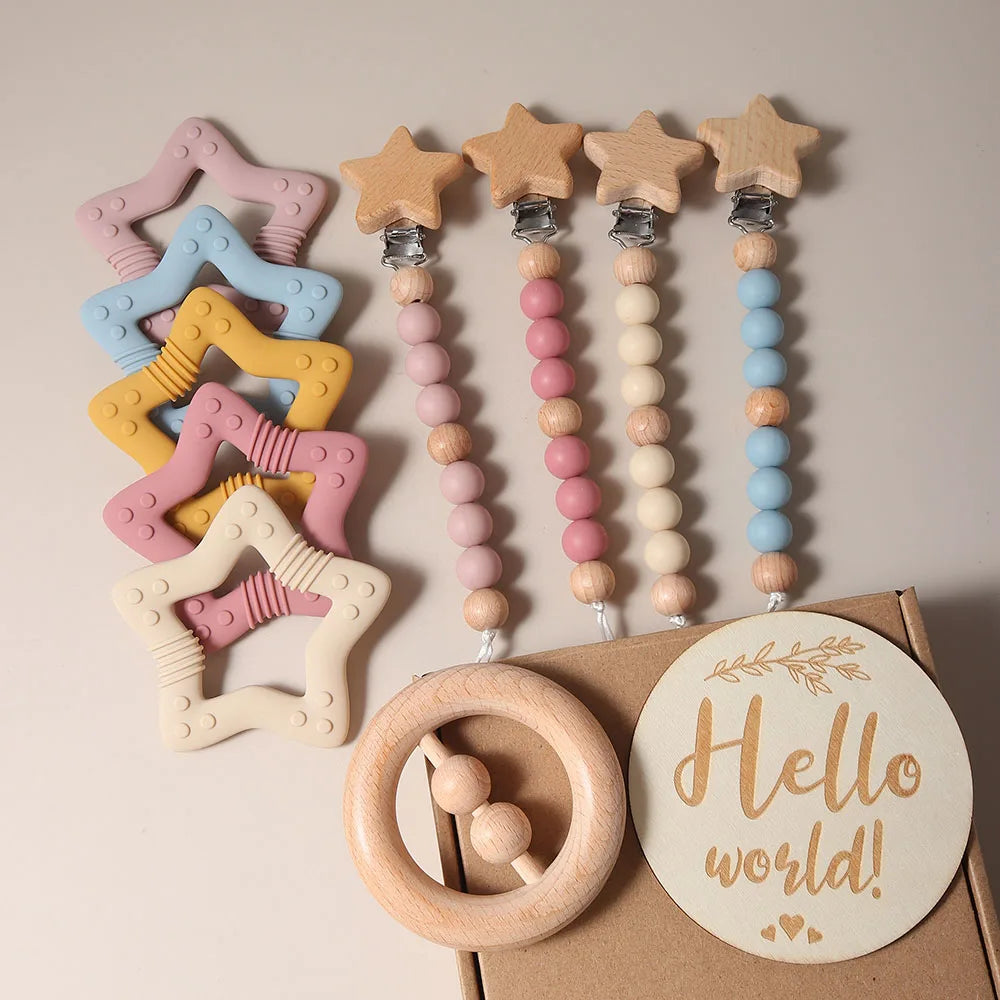 gift set silicone star teether
