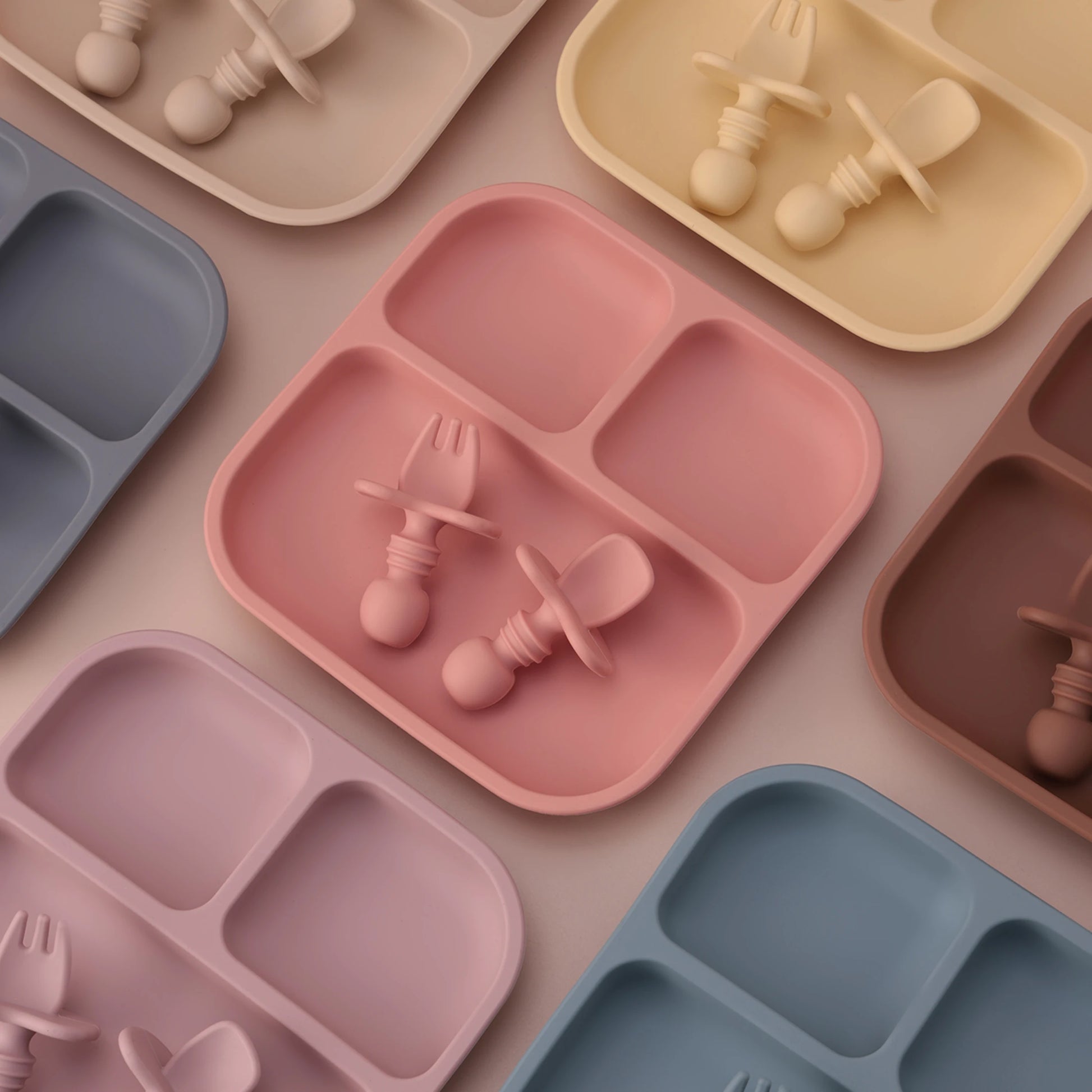 BPA Free Silicone Square Baby Feeding Set