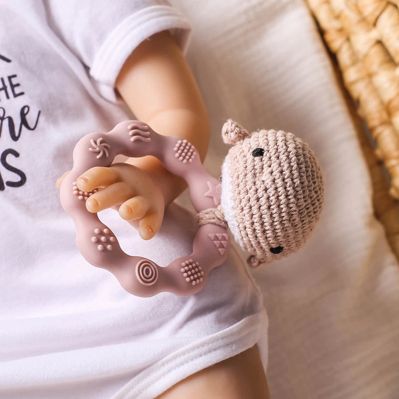 1PC Crochet Animal Rattle Toy